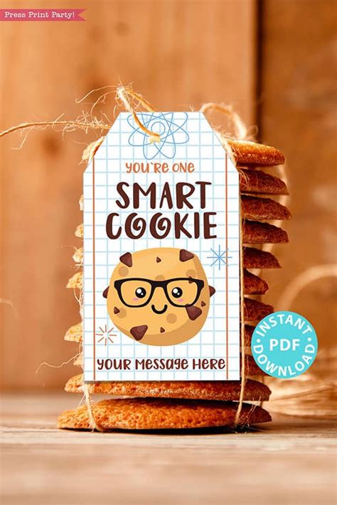 Back To School “You’re One Smart Cookie!” Printable Gift Tag 